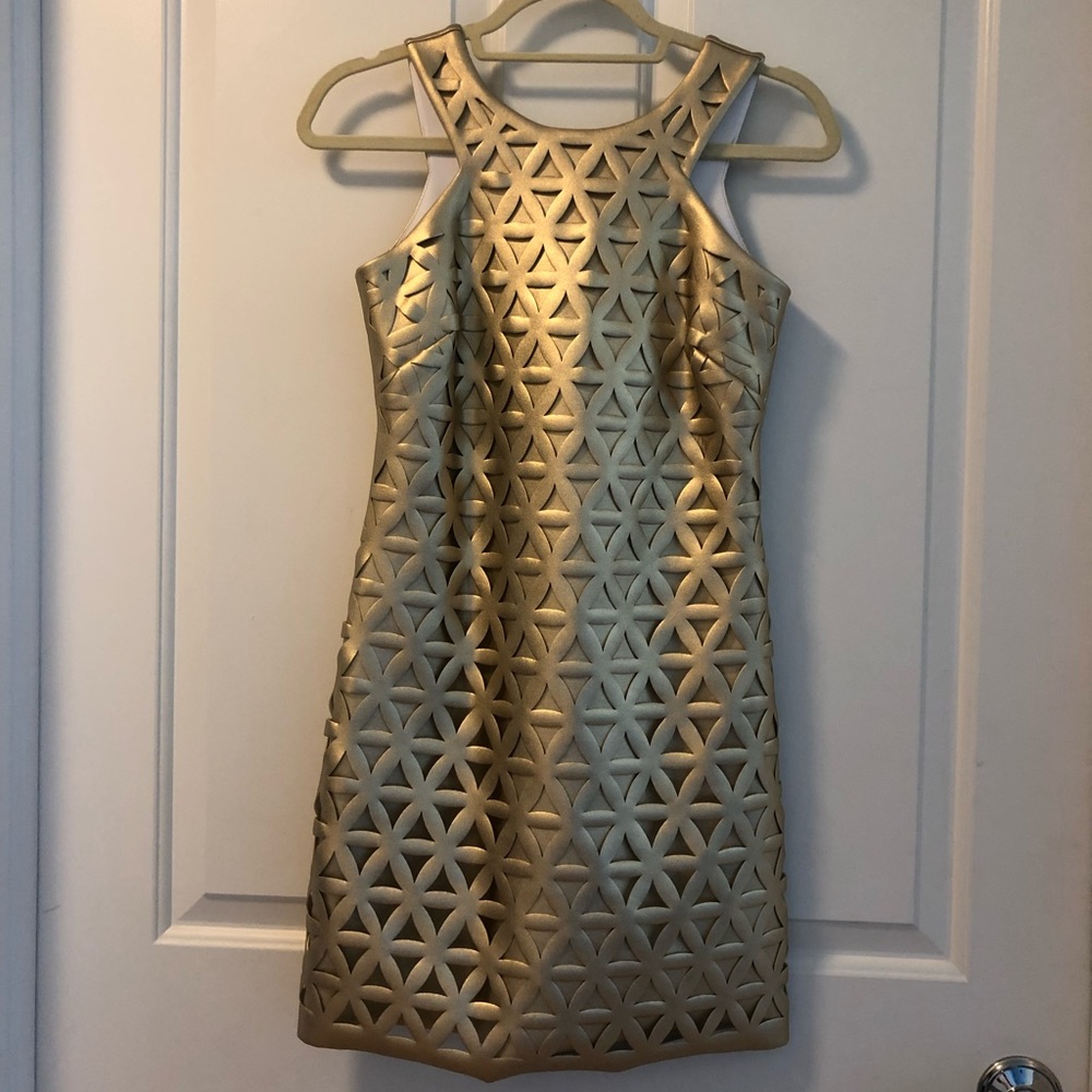 Lilly Pulitzer Mango Shift Gold Metallic